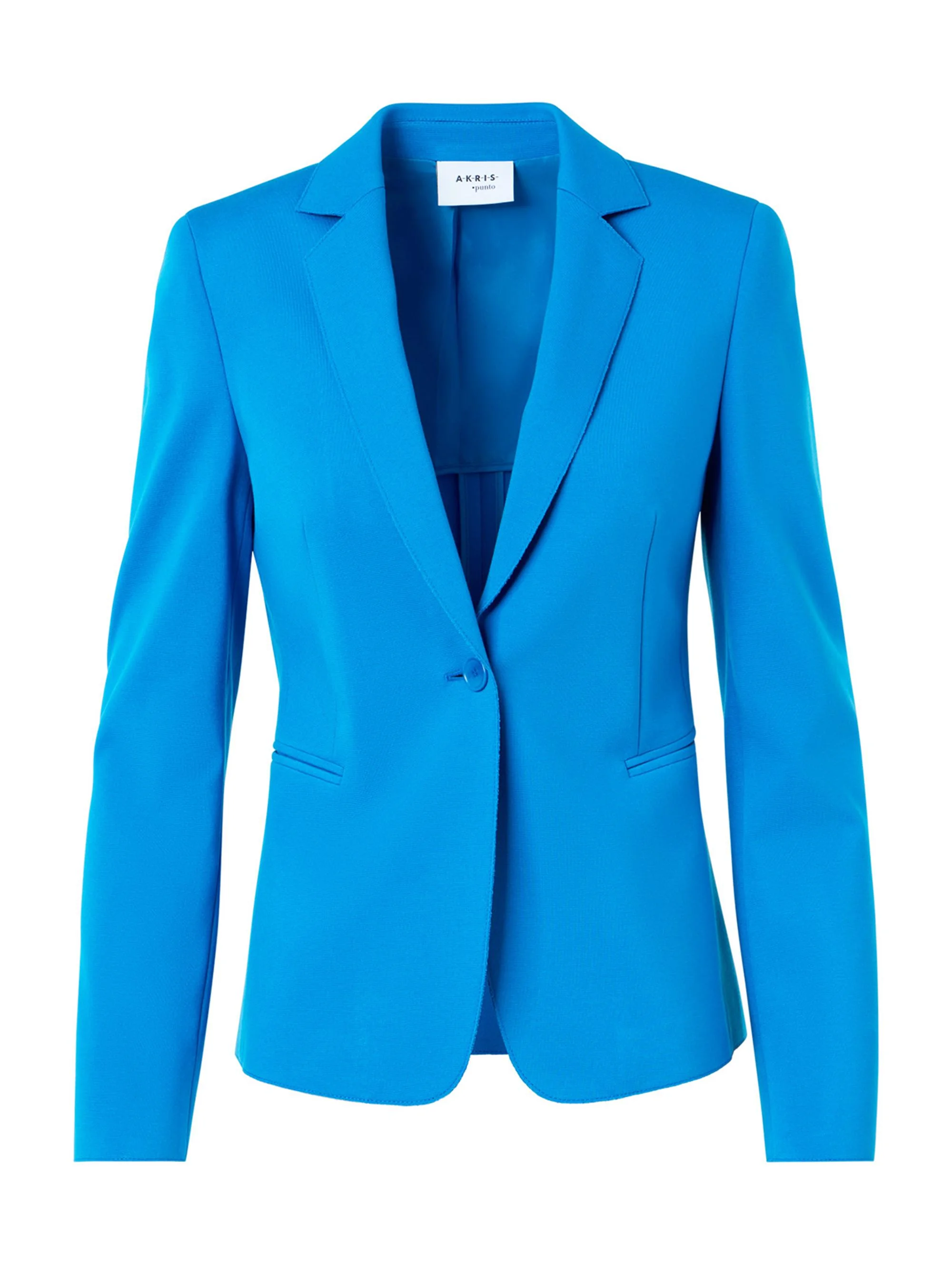 Women's Fitted Jersey One-Button Blazer - Cobalt Blue - 1