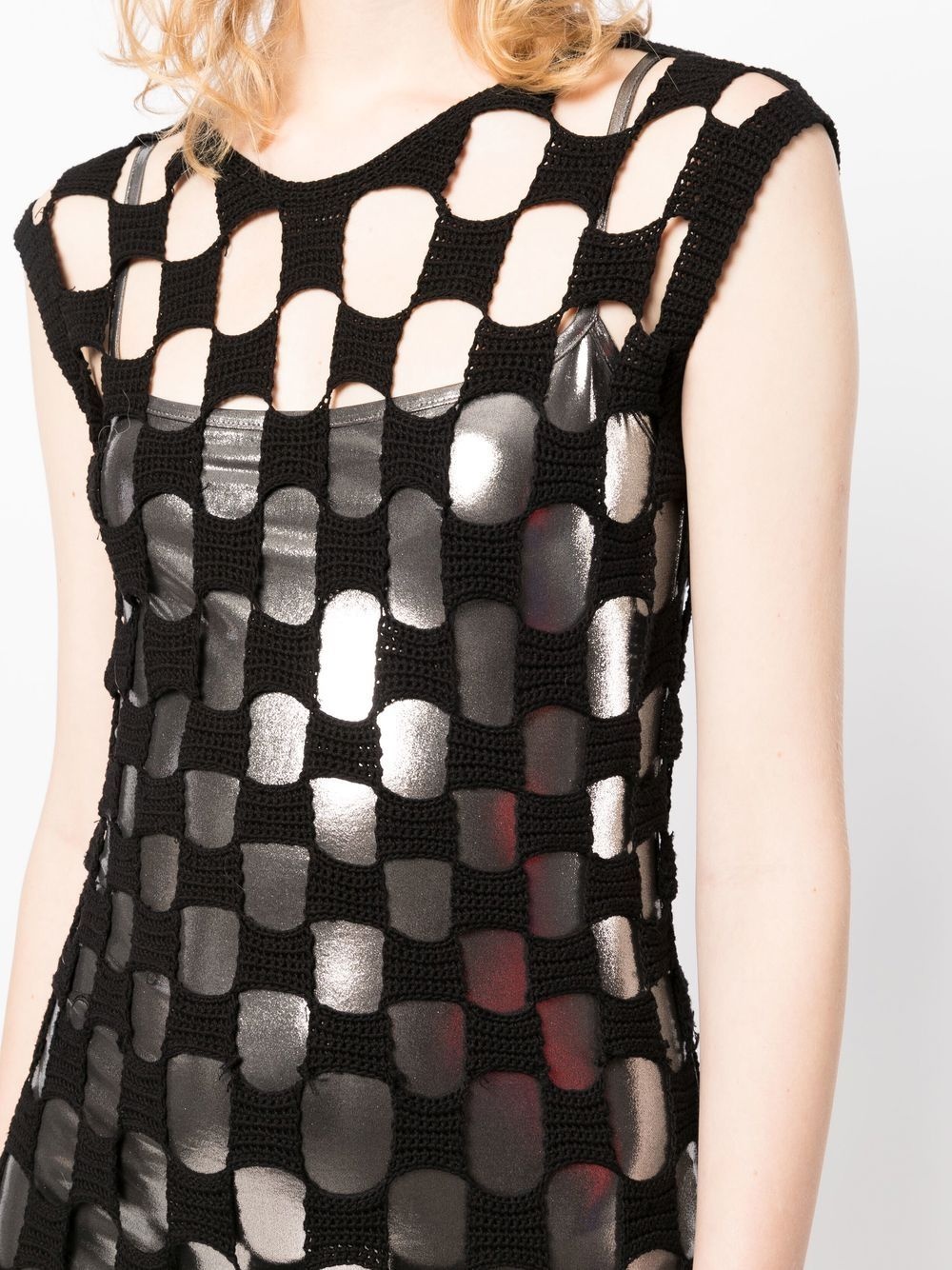 cut-out knit mini dress - 5