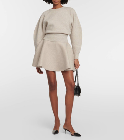 Alaïa Flared wool-blend miniskirt outlook