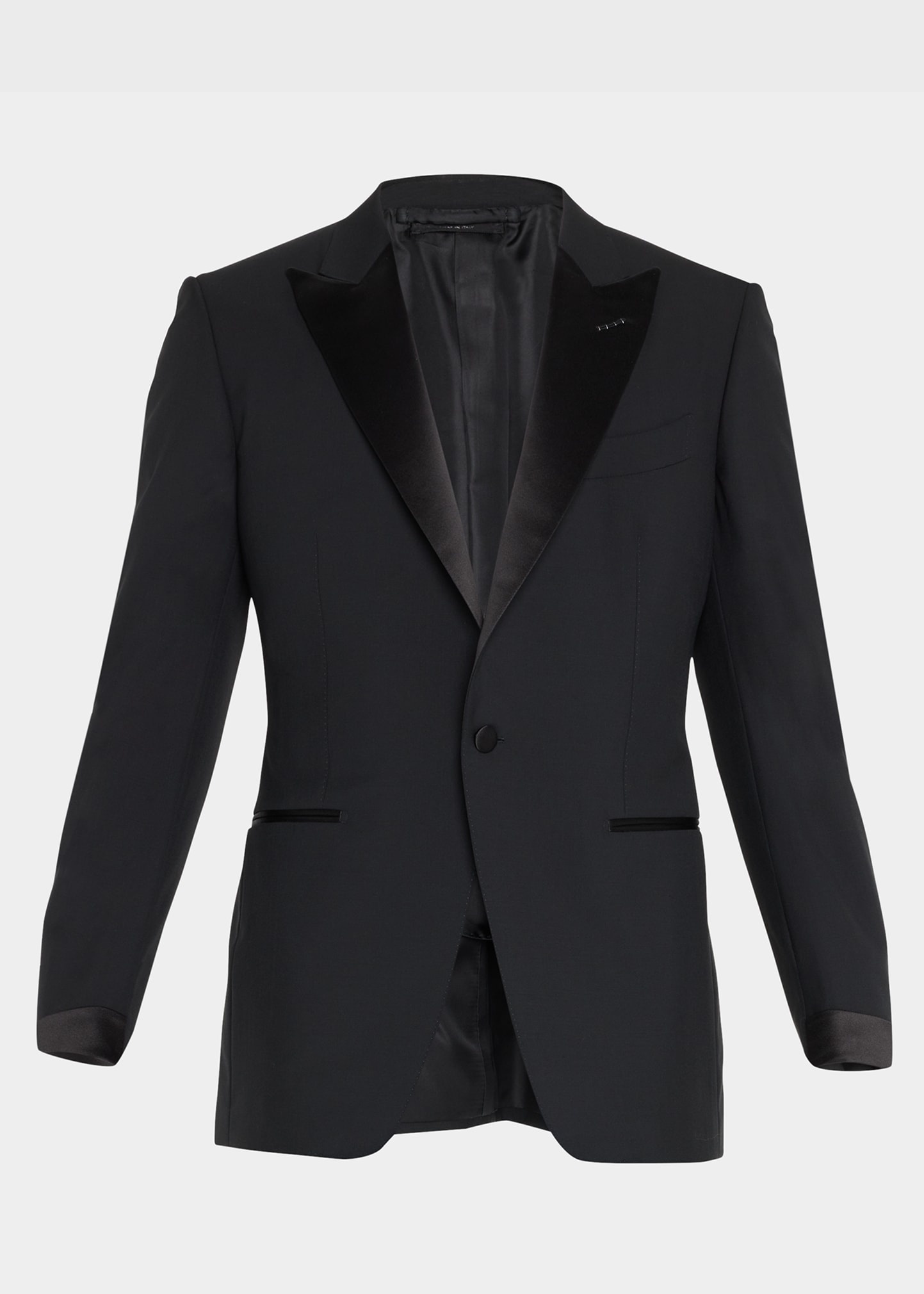 Men's Solid Wool Peak Tuxedo - 1