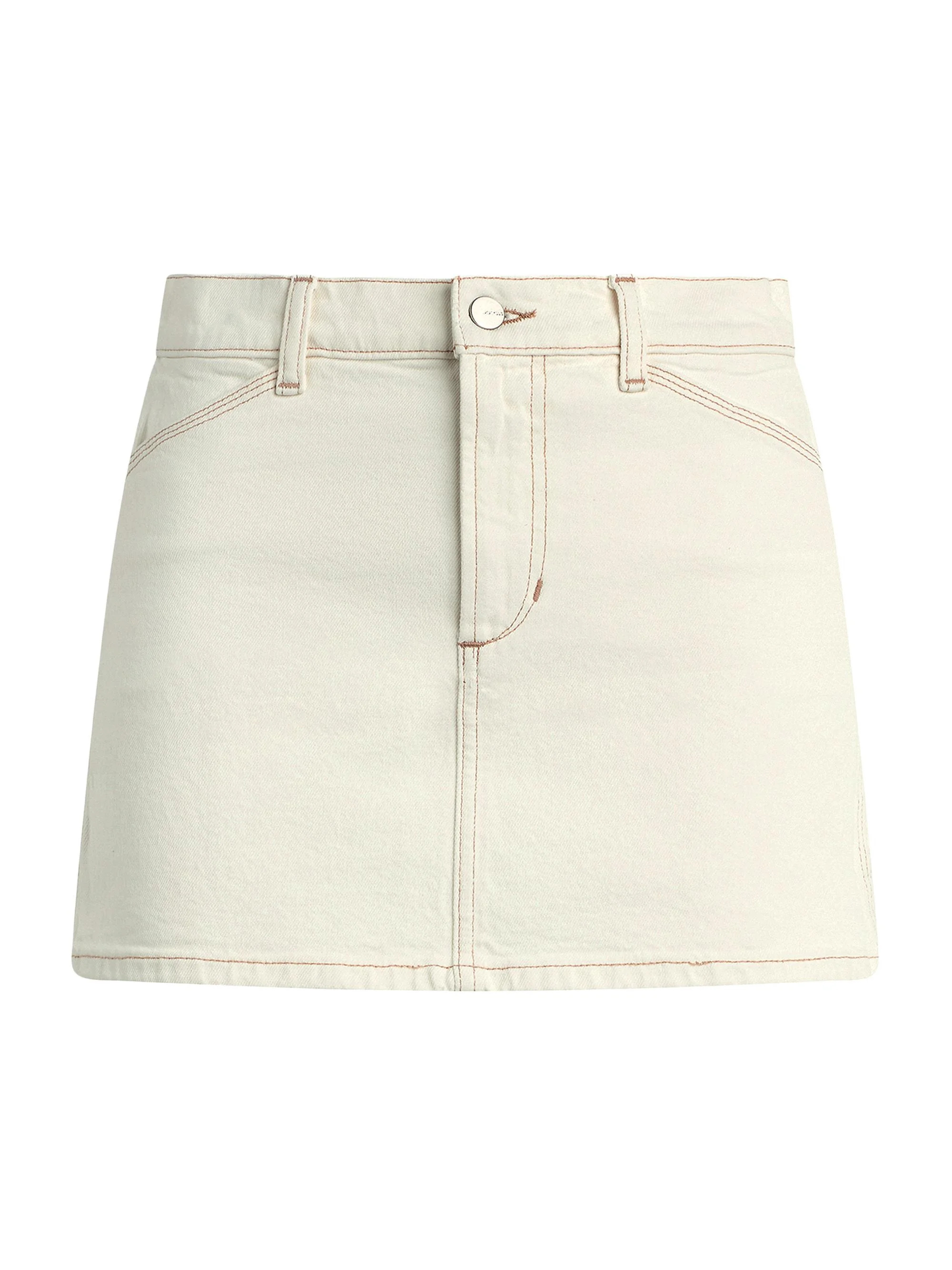 Women's The Carpenter Denim Miniskirt - Milk - 1