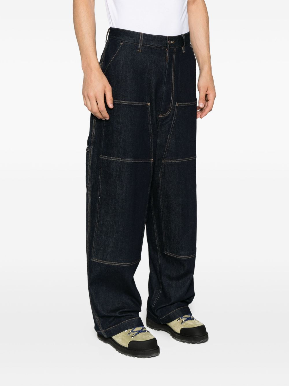 multi-pocket loose jeans - 3
