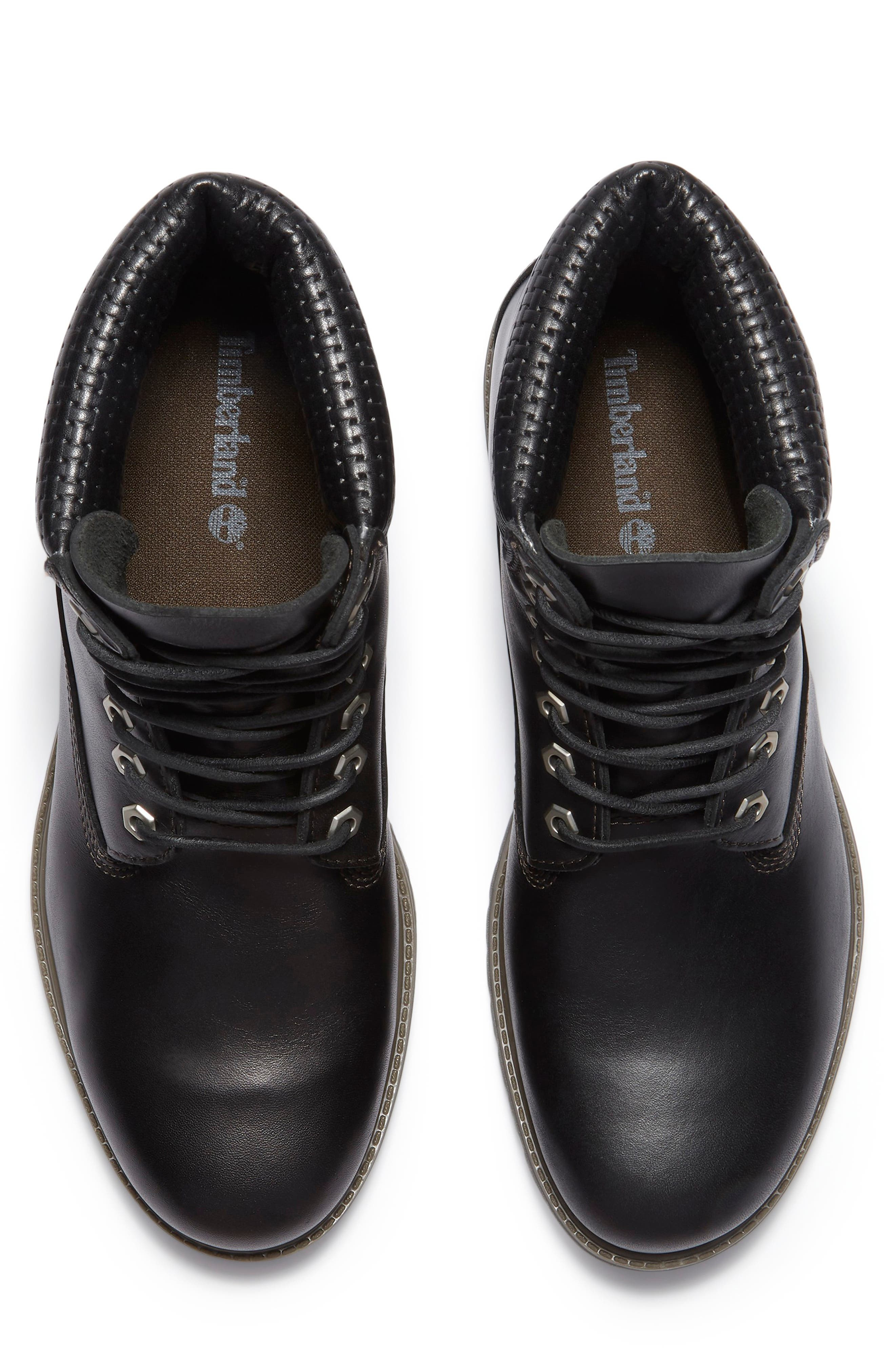 Timberland Premium 6-Inch Waterproof Boot in Black Grain/Dark Brown at Nordstrom - 3