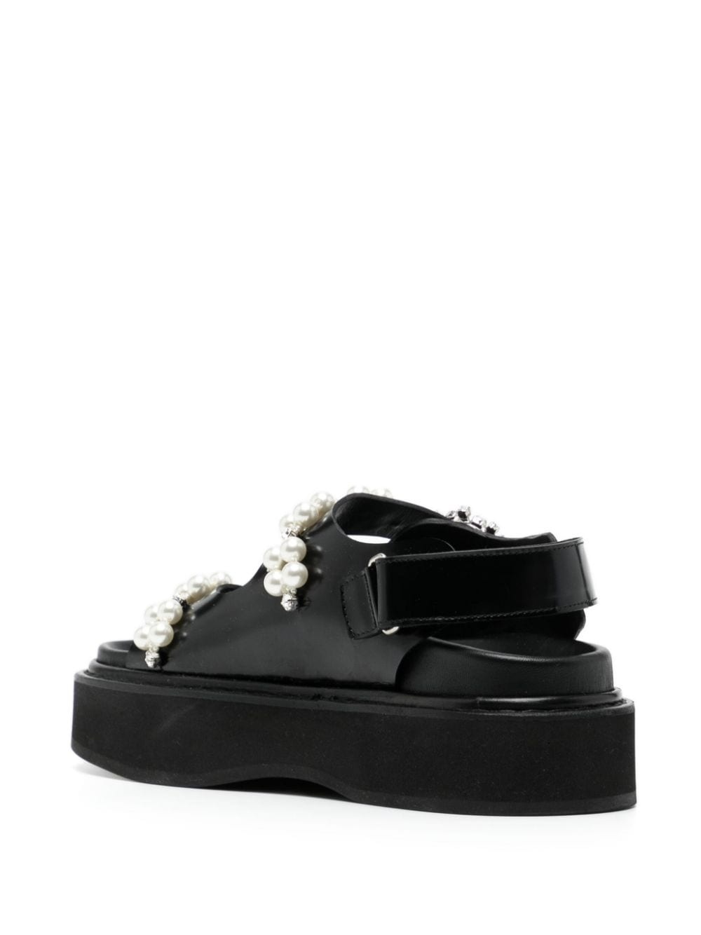 crystal-embellished leather sandals - 3
