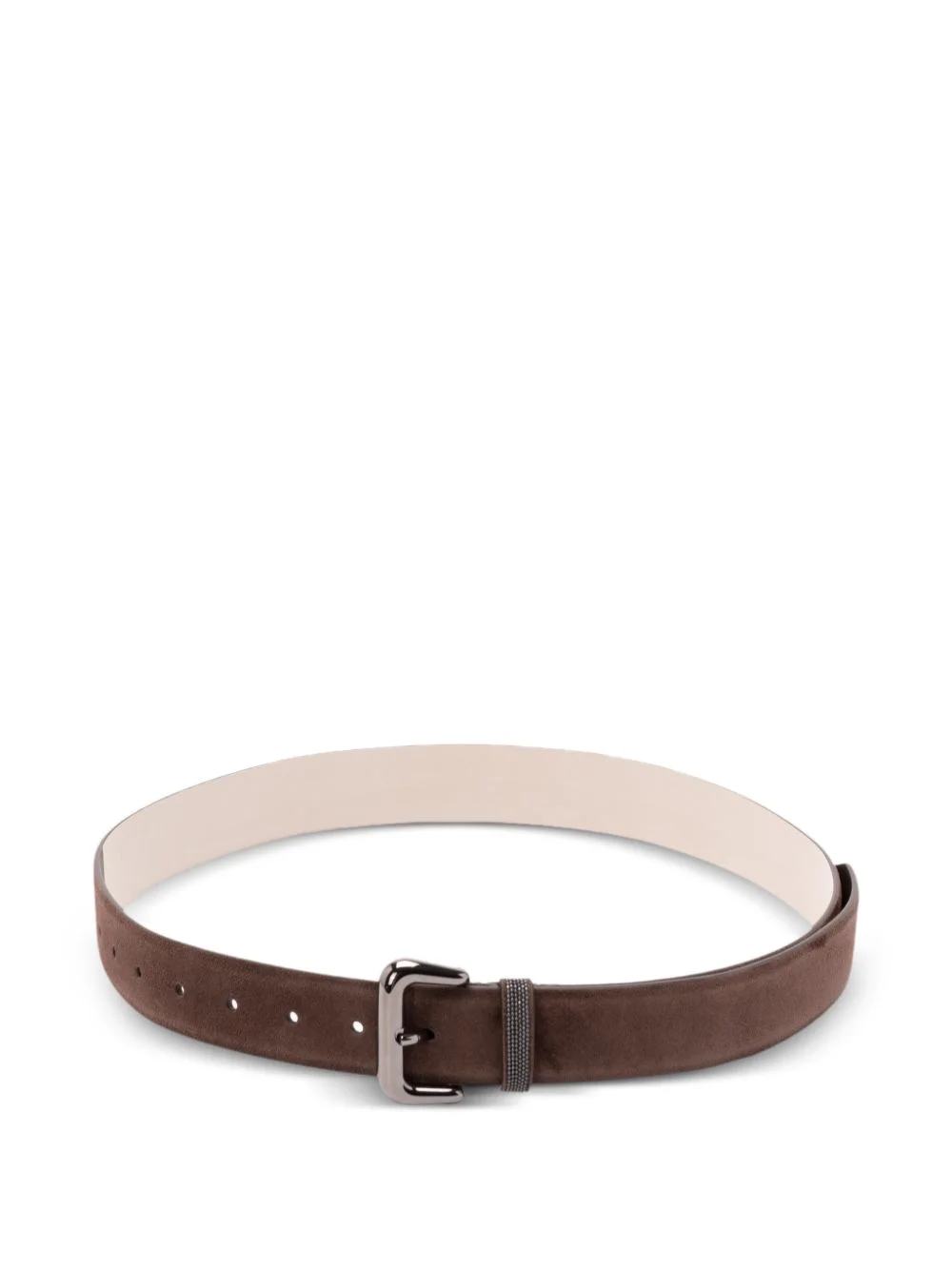 monili-embellished suede belt - 1