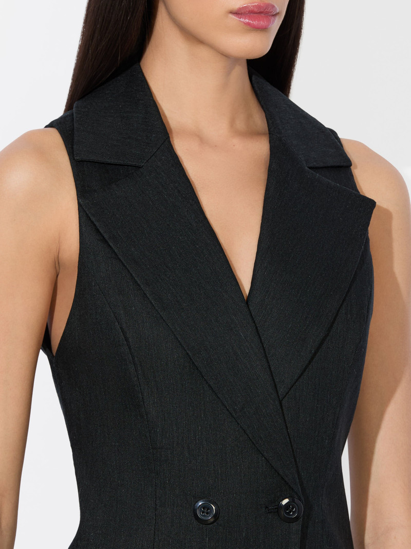MERITT LINEN TUXEDO DRESS 3