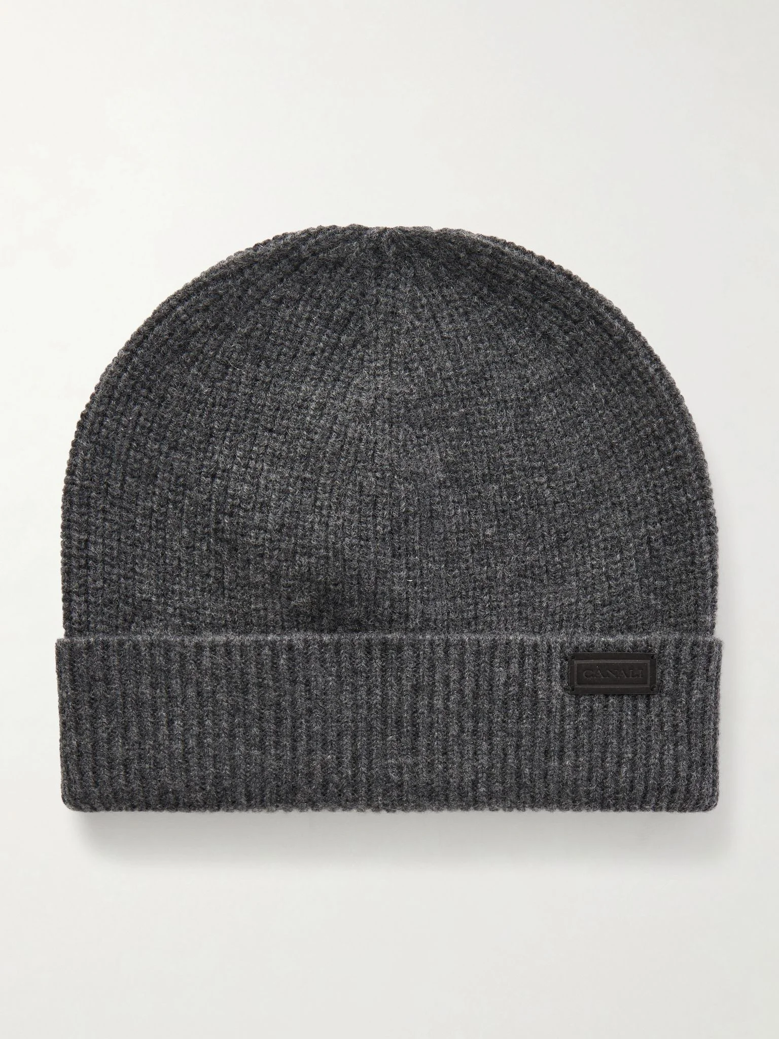 Wool and Cashmere-Blend Beanie Gray - 1