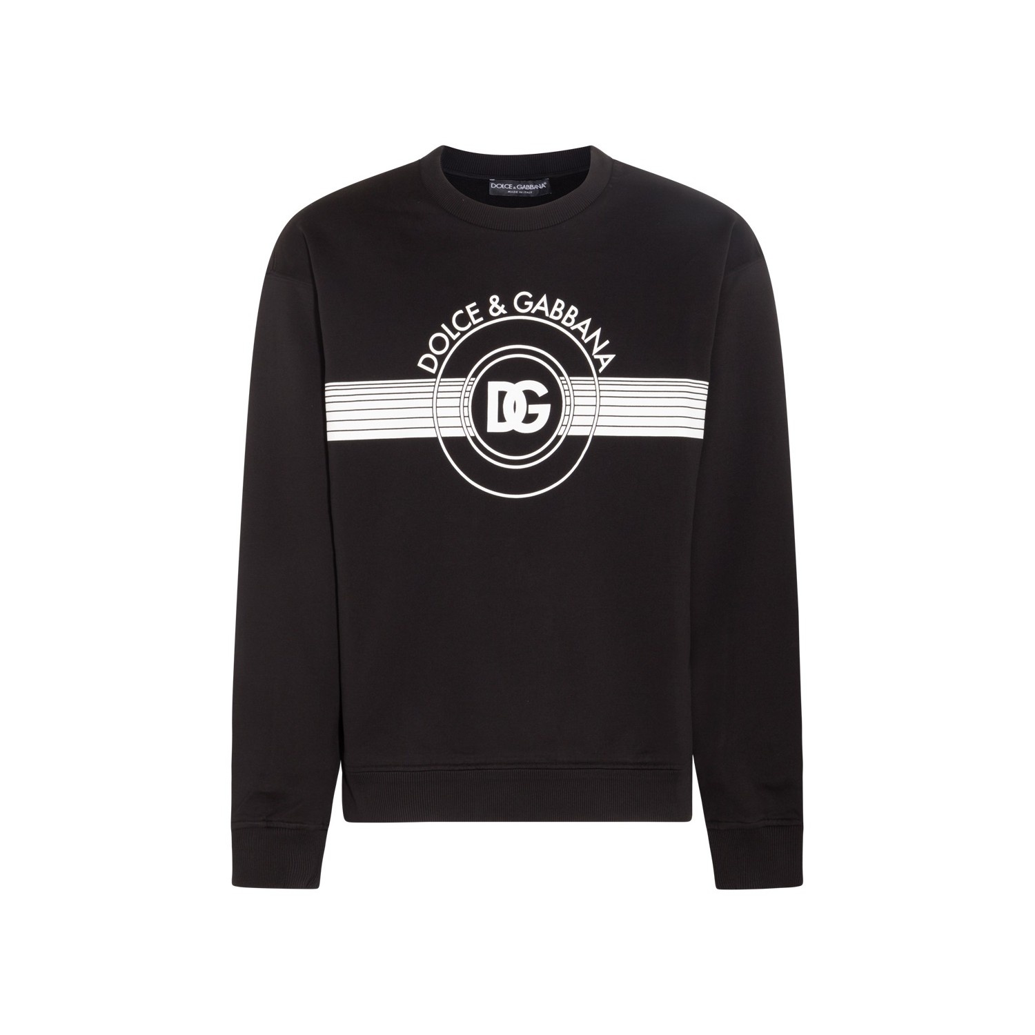 Dolce & Gabbana BLACK COTTON LOGO SWEATSHIRT