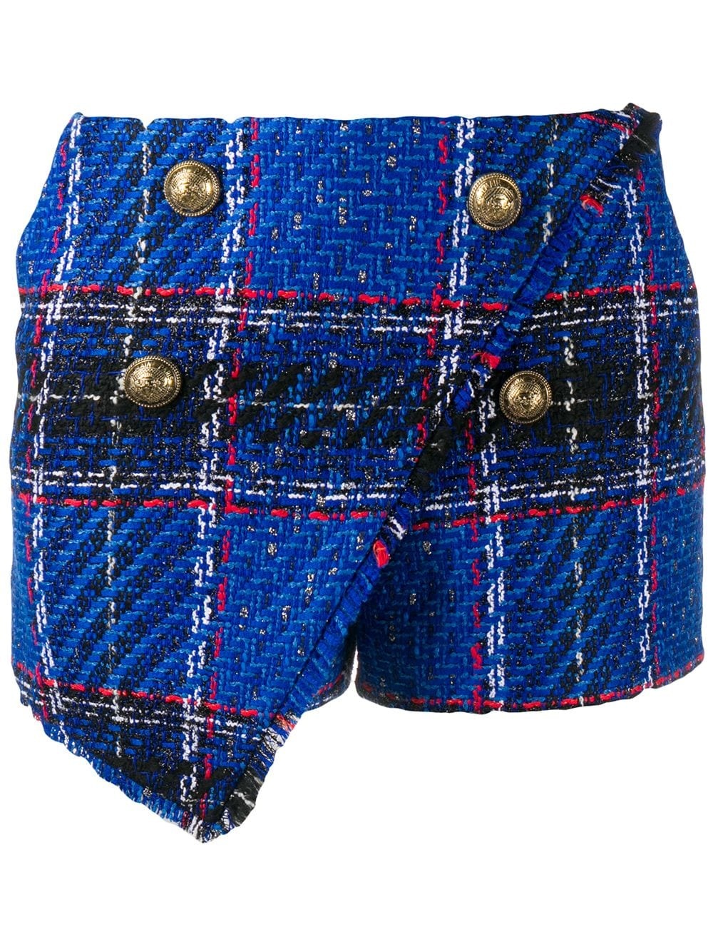 tartan-check tweed shorts - 1