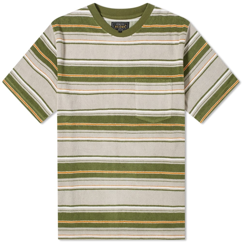 Beams Plus Pile Stripe Pocket Tee - 1