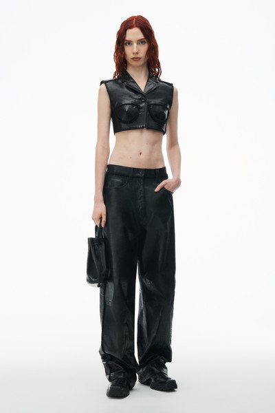 Alexander Wang Sleeveless Cropped Waistcoat in Leather outlook