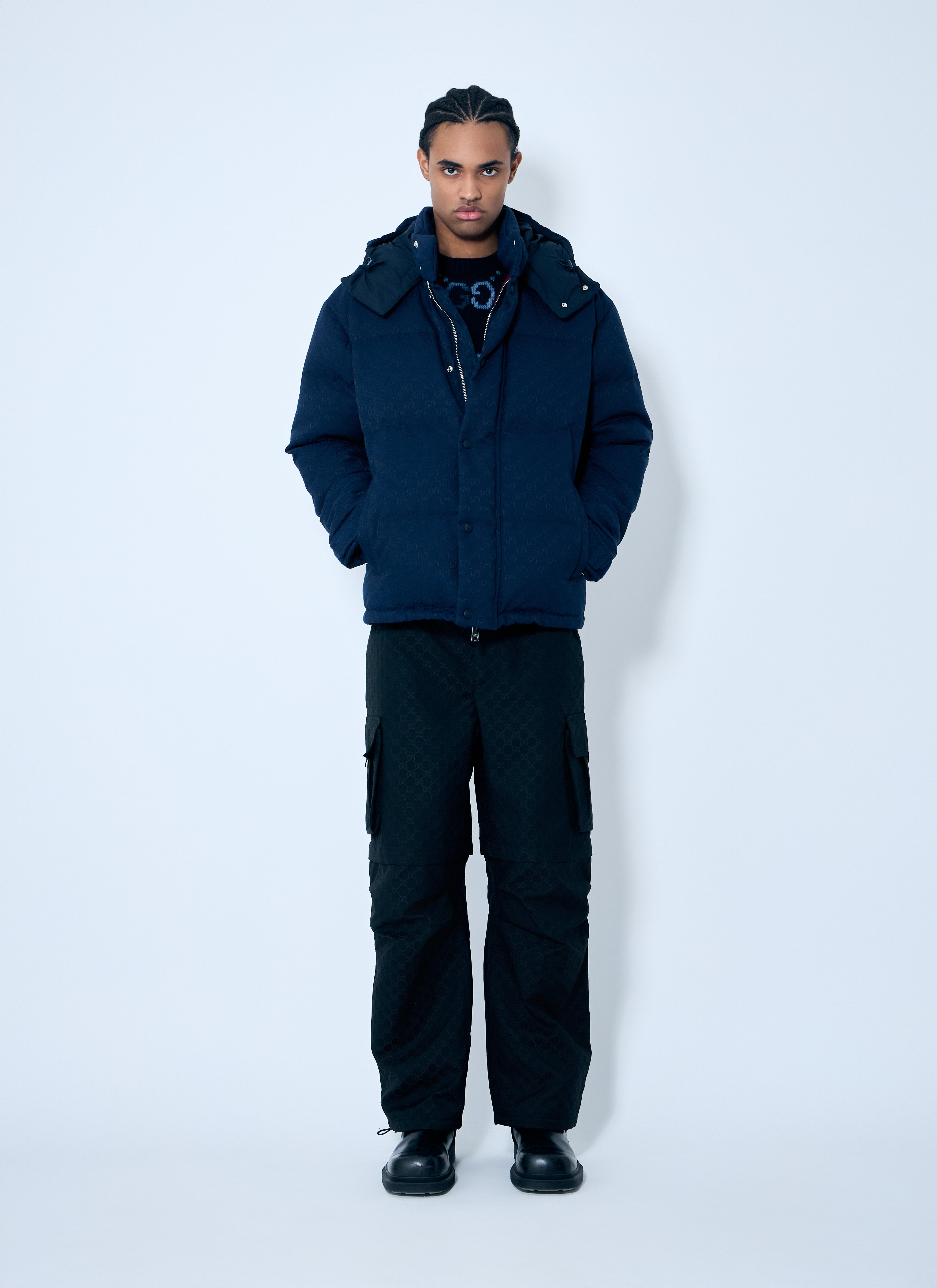 Gucci Men Gg Canvas Down Jacket - 2