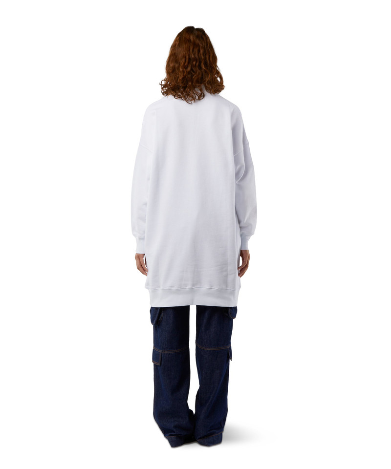 Cotton dress with brushed logo 3