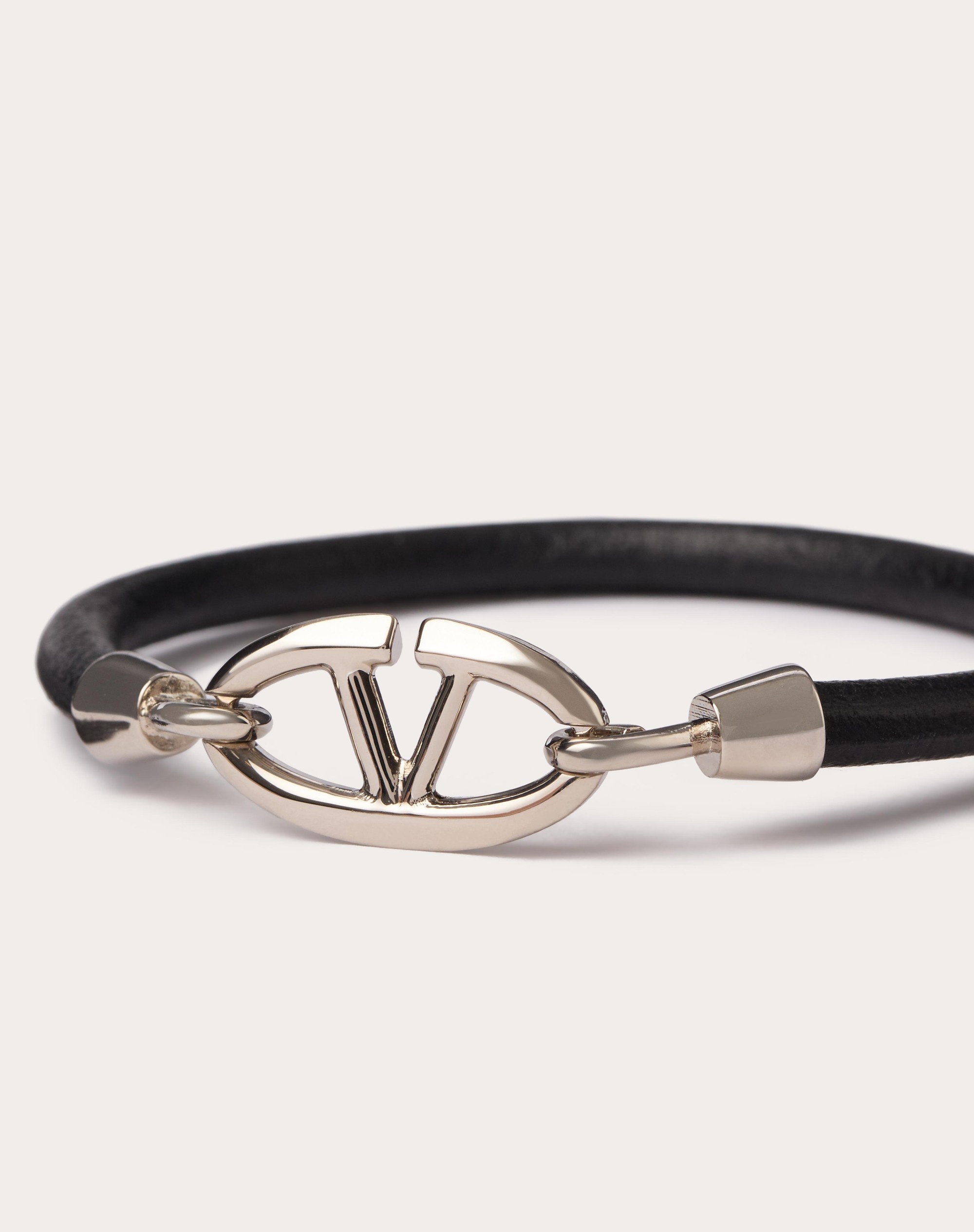 VALENTINO GARAVANI VLOGO THE BOLD EDITION BRACELET IN LEATHER AND METAL - 2
