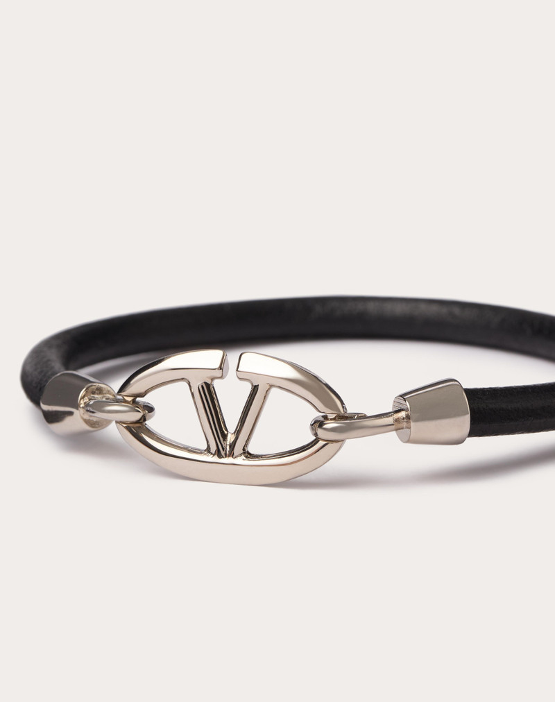 Valentino VALENTINO GARAVANI VLOGO THE BOLD EDITION BRACELET IN LEATHER AND METAL outlook