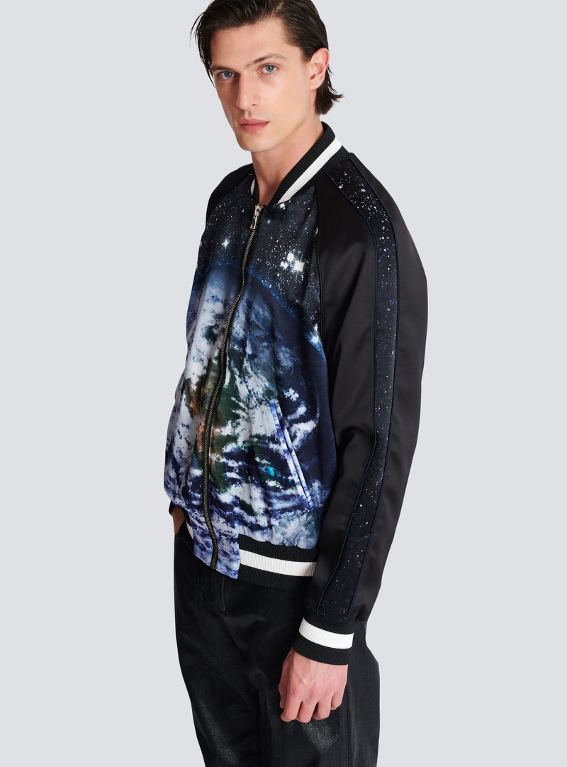 Printed Earth and Stars bomber jacket 6
