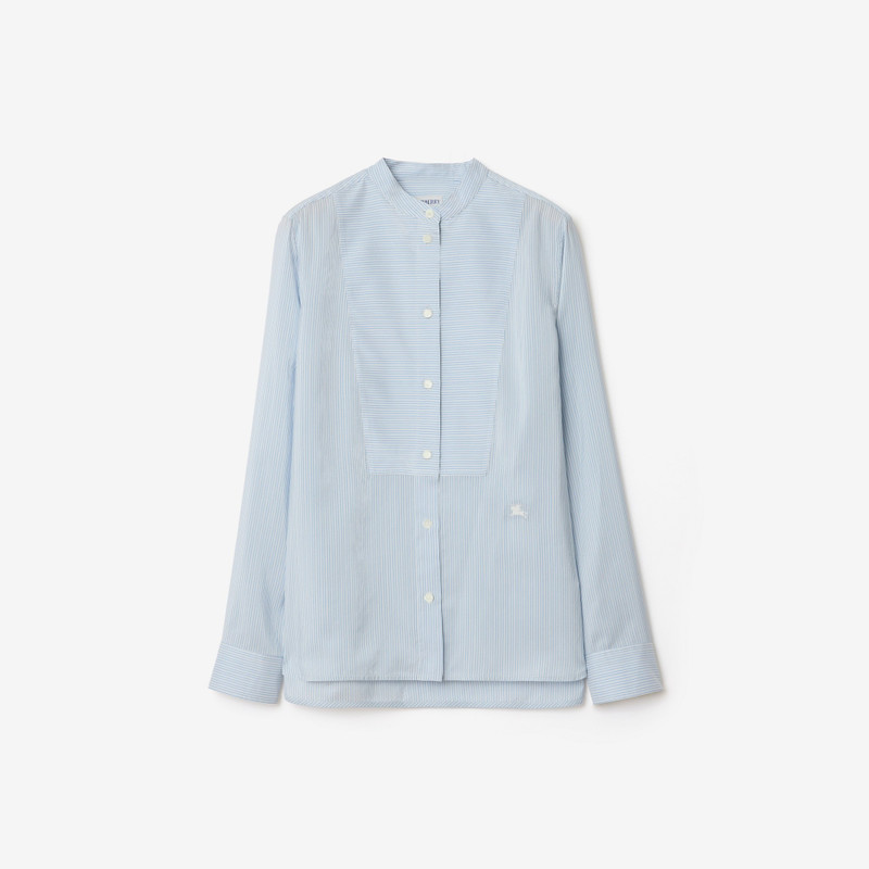 Relaxed Fit Striped Silk Poplin Shirt 1