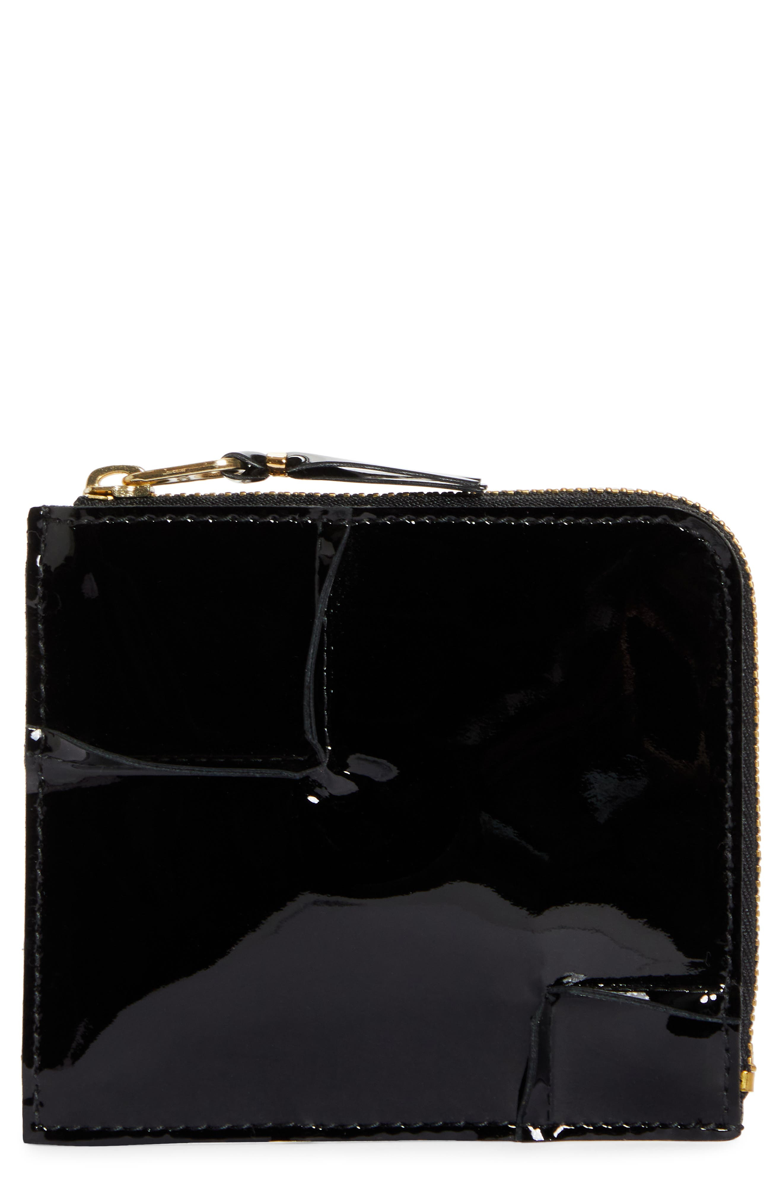 Patent Leather Half Zip Wallet - 1