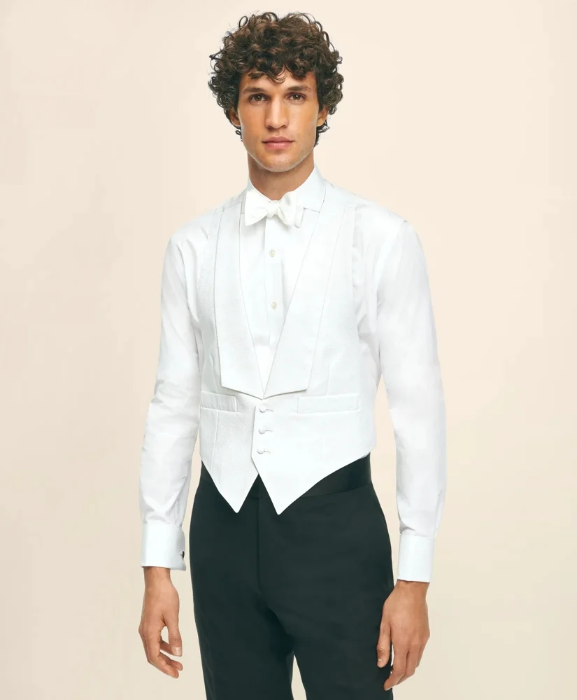 Black Fleece Formal Vest in Cotton Pique - 1