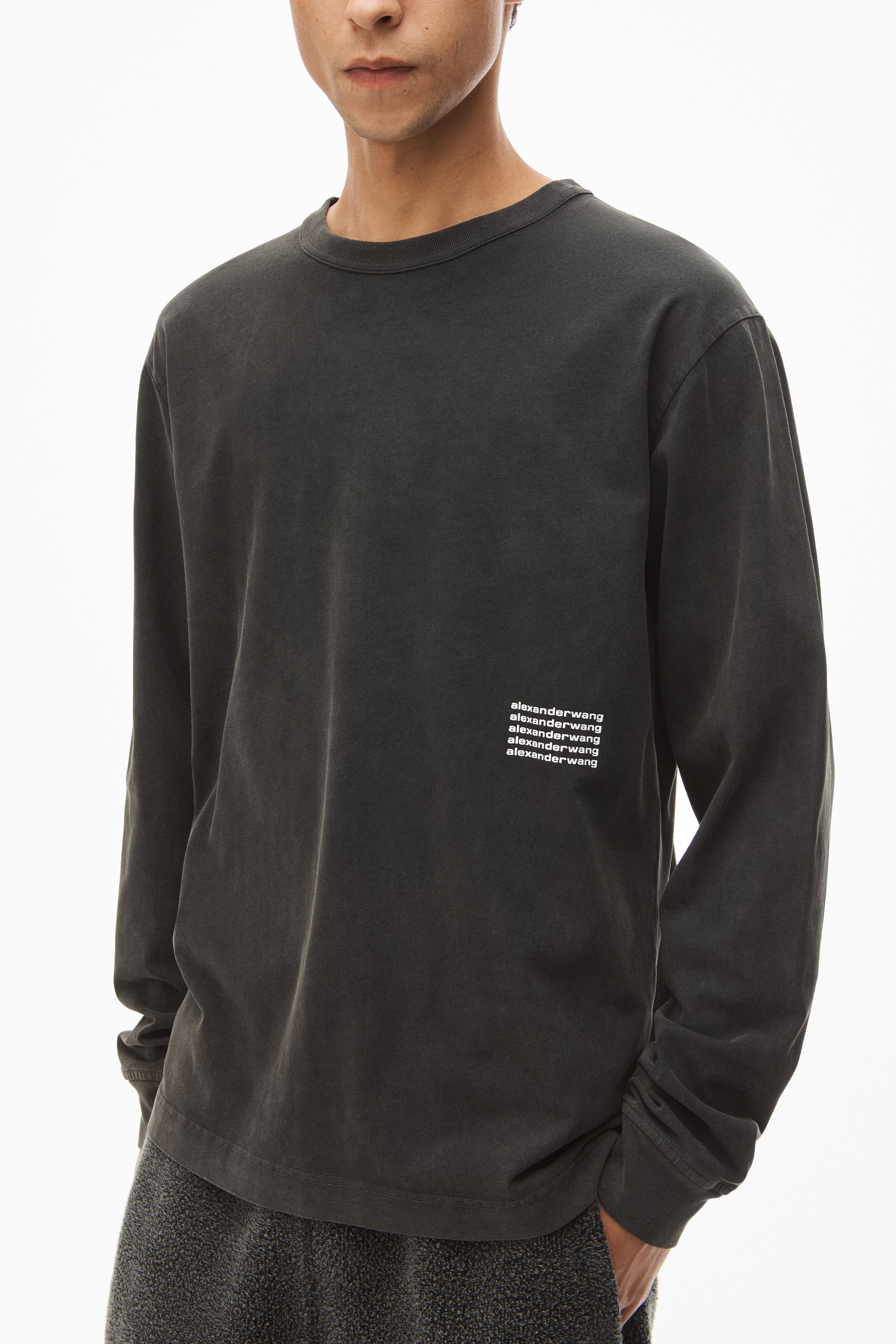 LONG-SLEEVE TEE IN ACID WASH JERSEY - 3