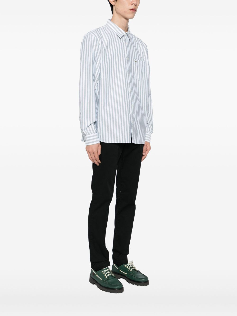 logo-appliqué cotton shirt - 3