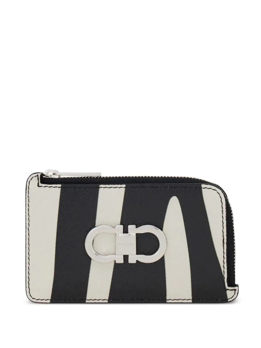 Salvatore Ferragamo Zebra-Print Cardholder With Zip Accessories - 1