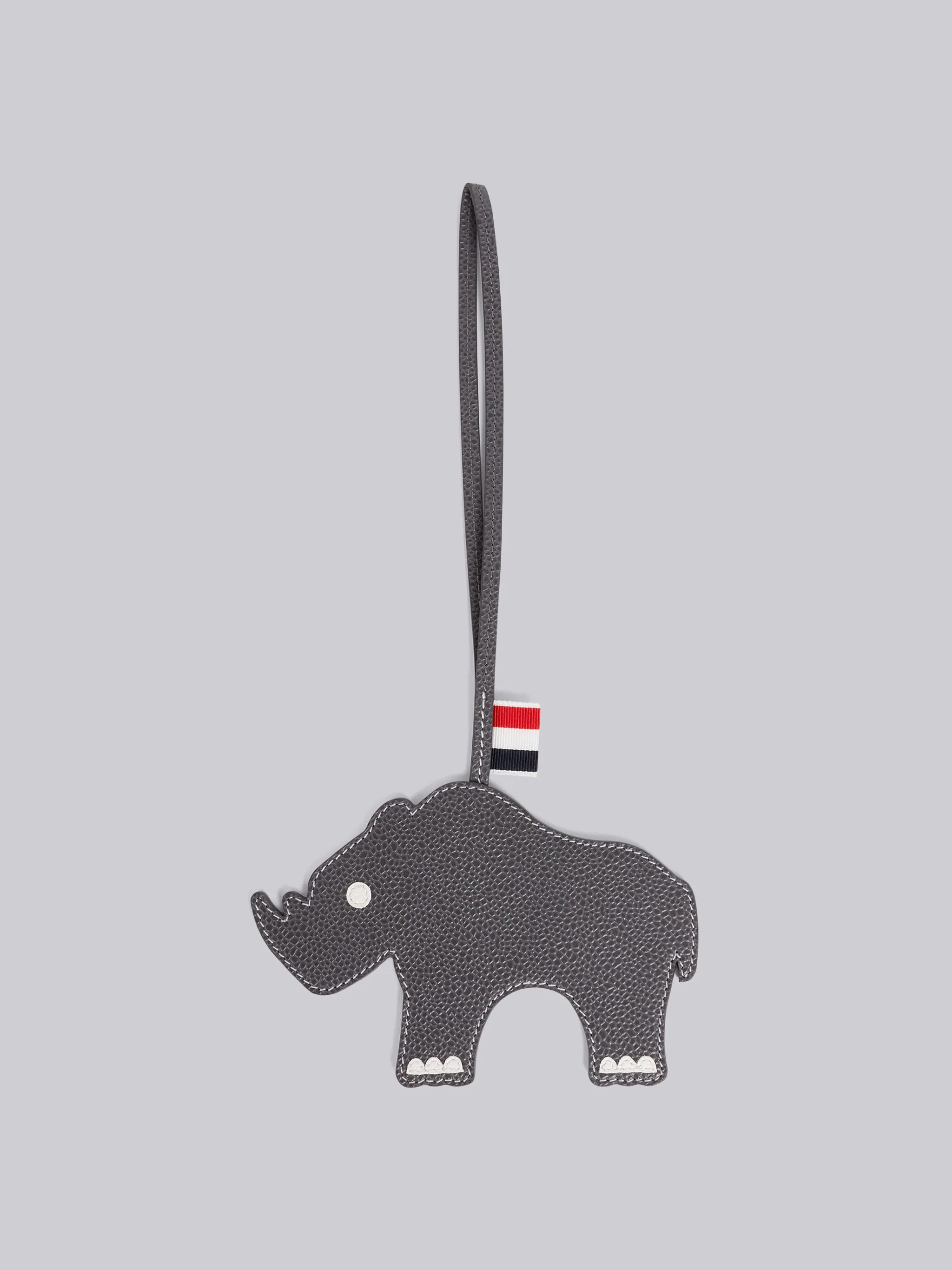 Medium Grey Pebbled Calfskin Rhino Charm - 1