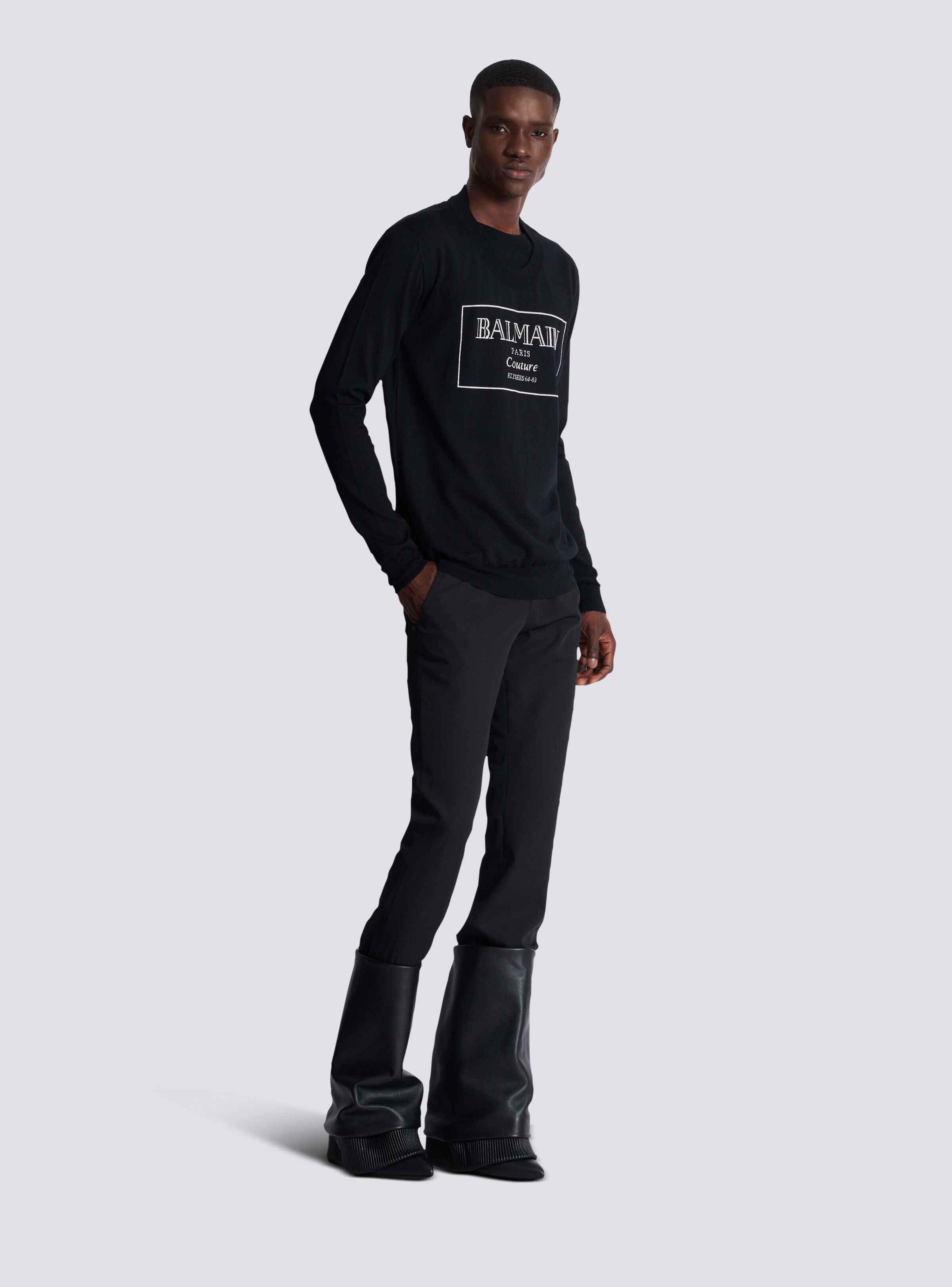 Knit jumper with Balmain Couture label - 3