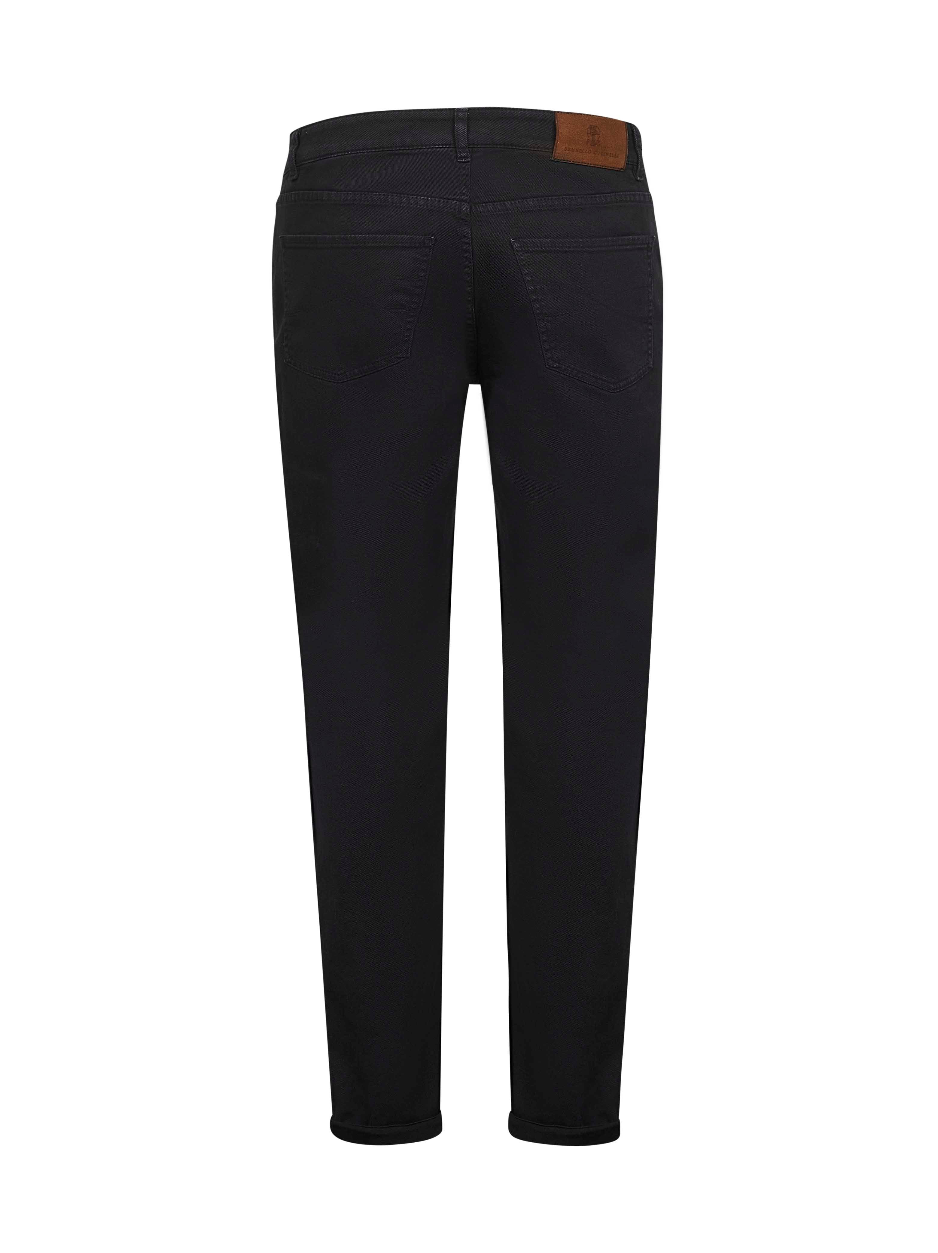 Brunello Cucinelli Men Black Garment-Dyed Denim Traditional Fit Jeans - 2