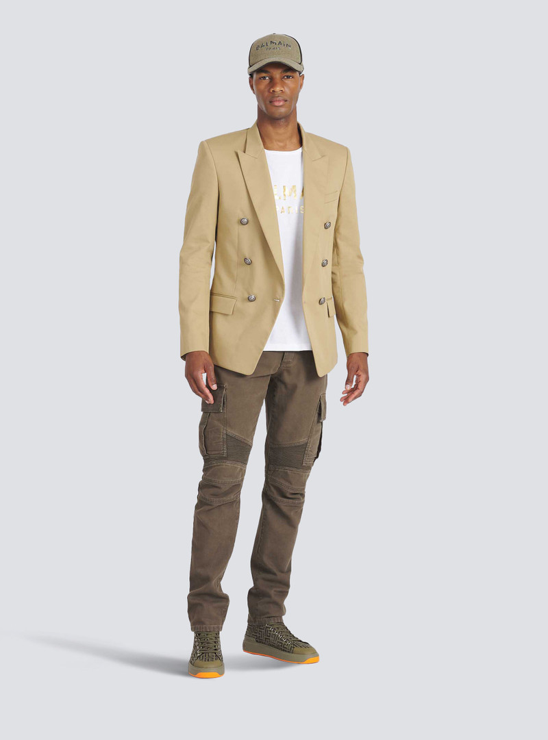 Balmain Cotton blazer with double-breasted silver-tone buttoned fastening outlook