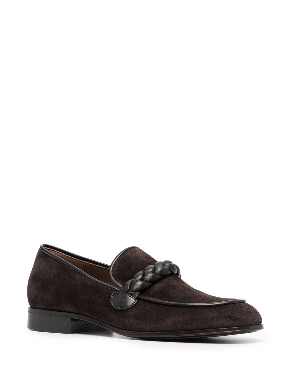 Massimo braid-embellished suede loafers - 2