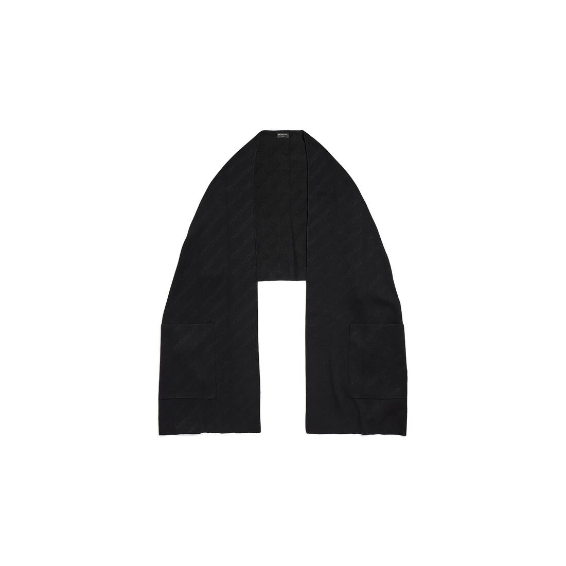 Allover Logo Scarf in Black - 1