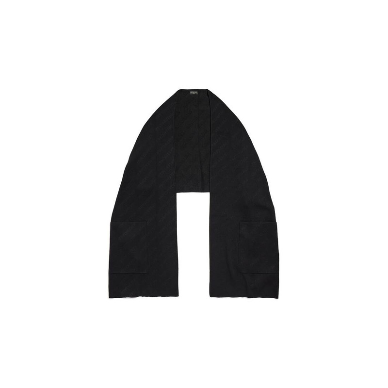 Allover Logo Scarf in Black 1