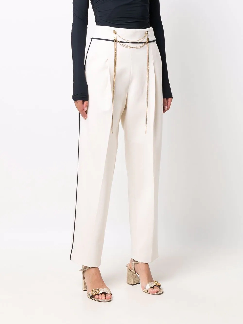 chain-detail tailored trousers - 3