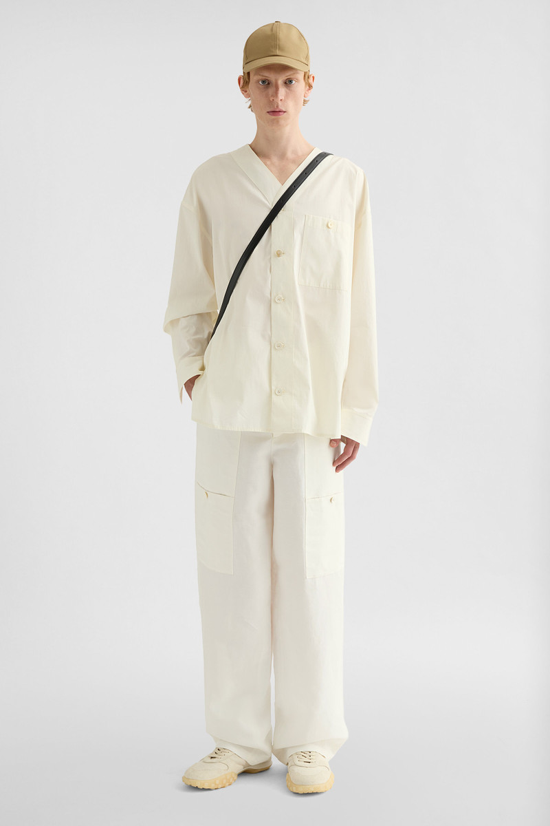 Jil Sander Cotton Poplin V-Neck Shirt outlook