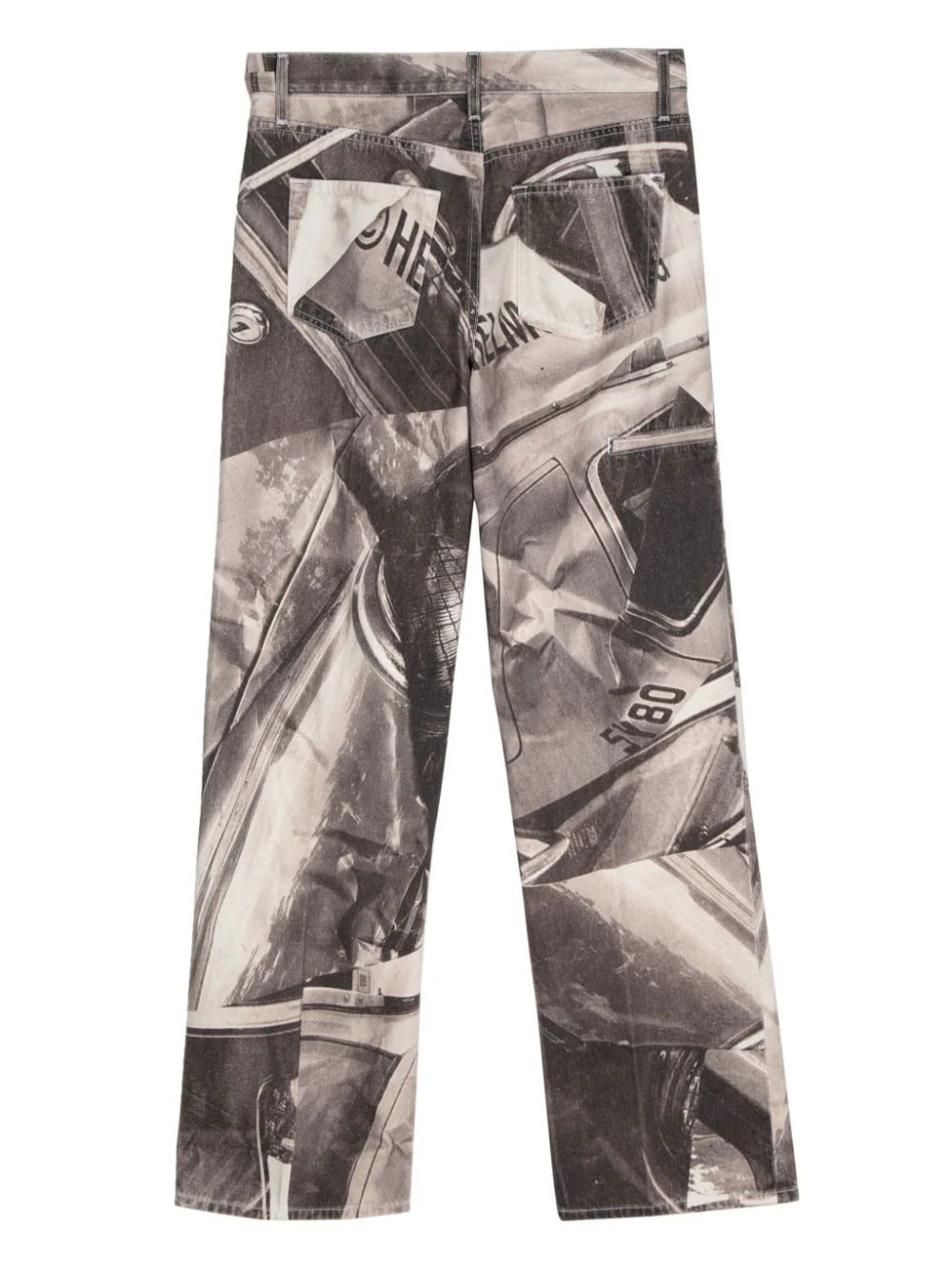 CAR-PRINT MID-RISE STRAIGHT-LEG JEANS - 2