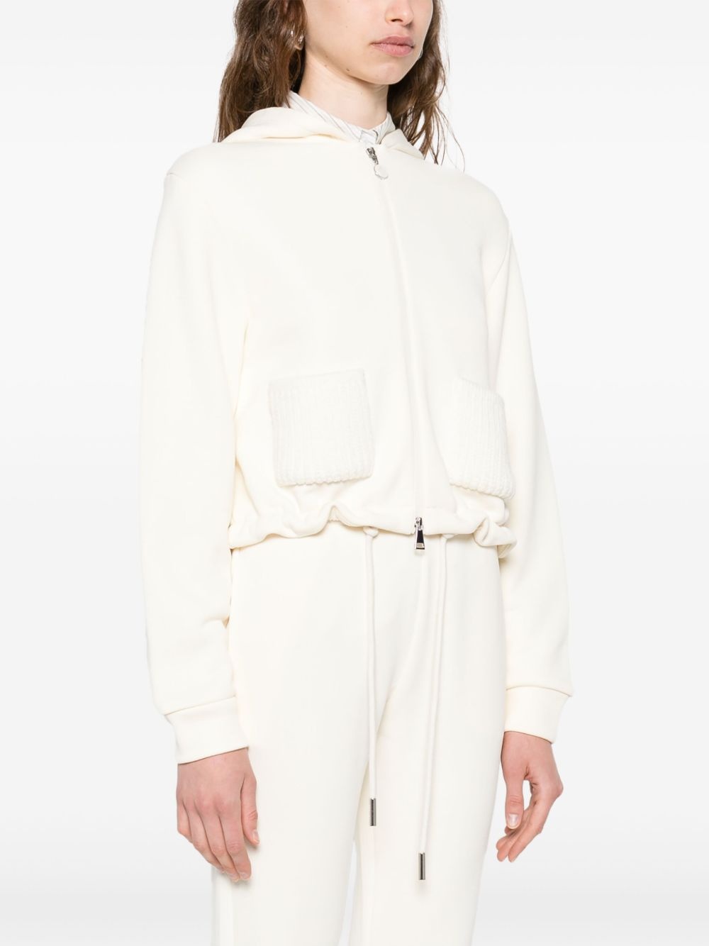knitted-pocket hoodie - 3