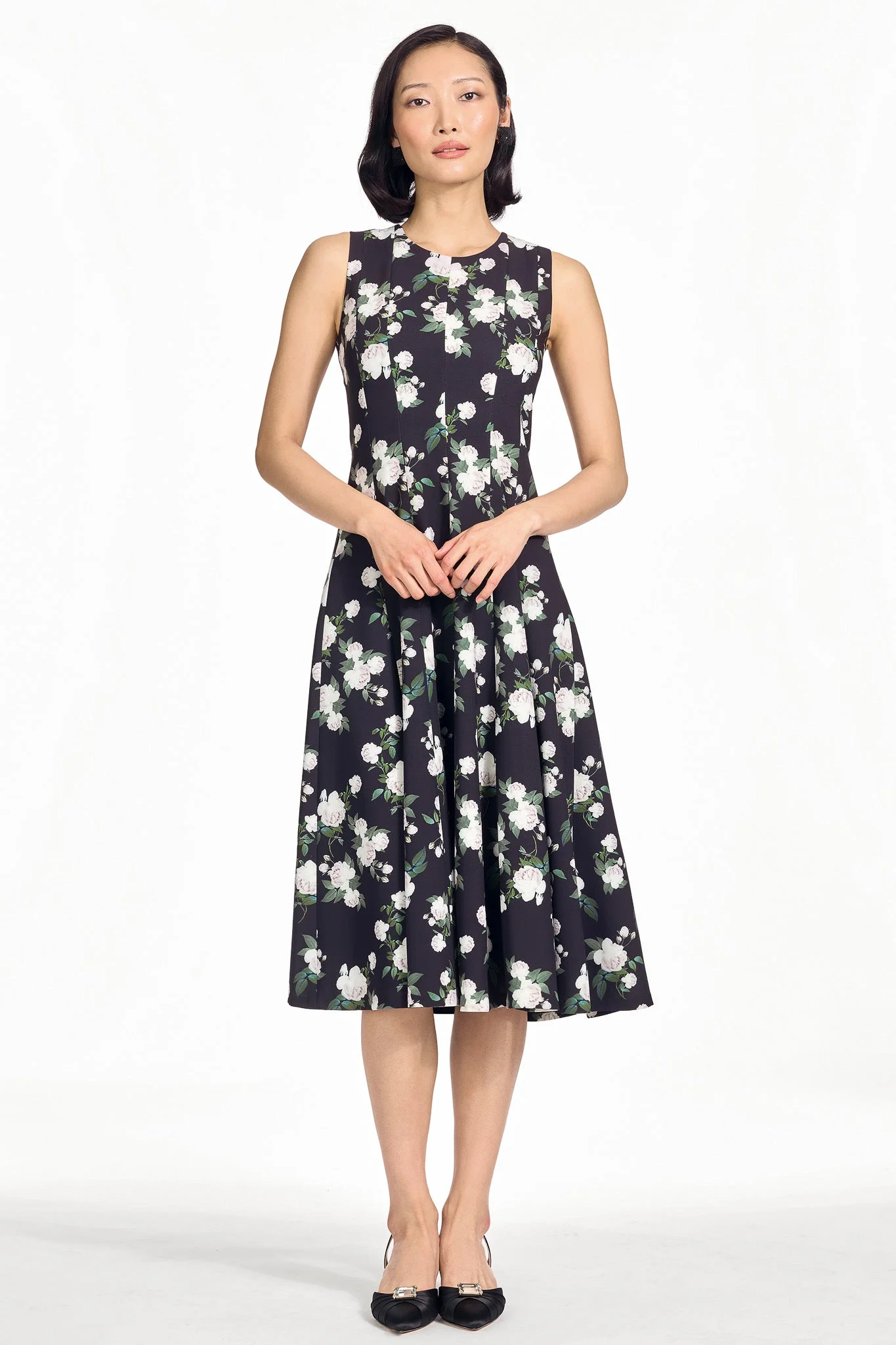 SERENA DRESS - NOIR TEA ROSES - 1