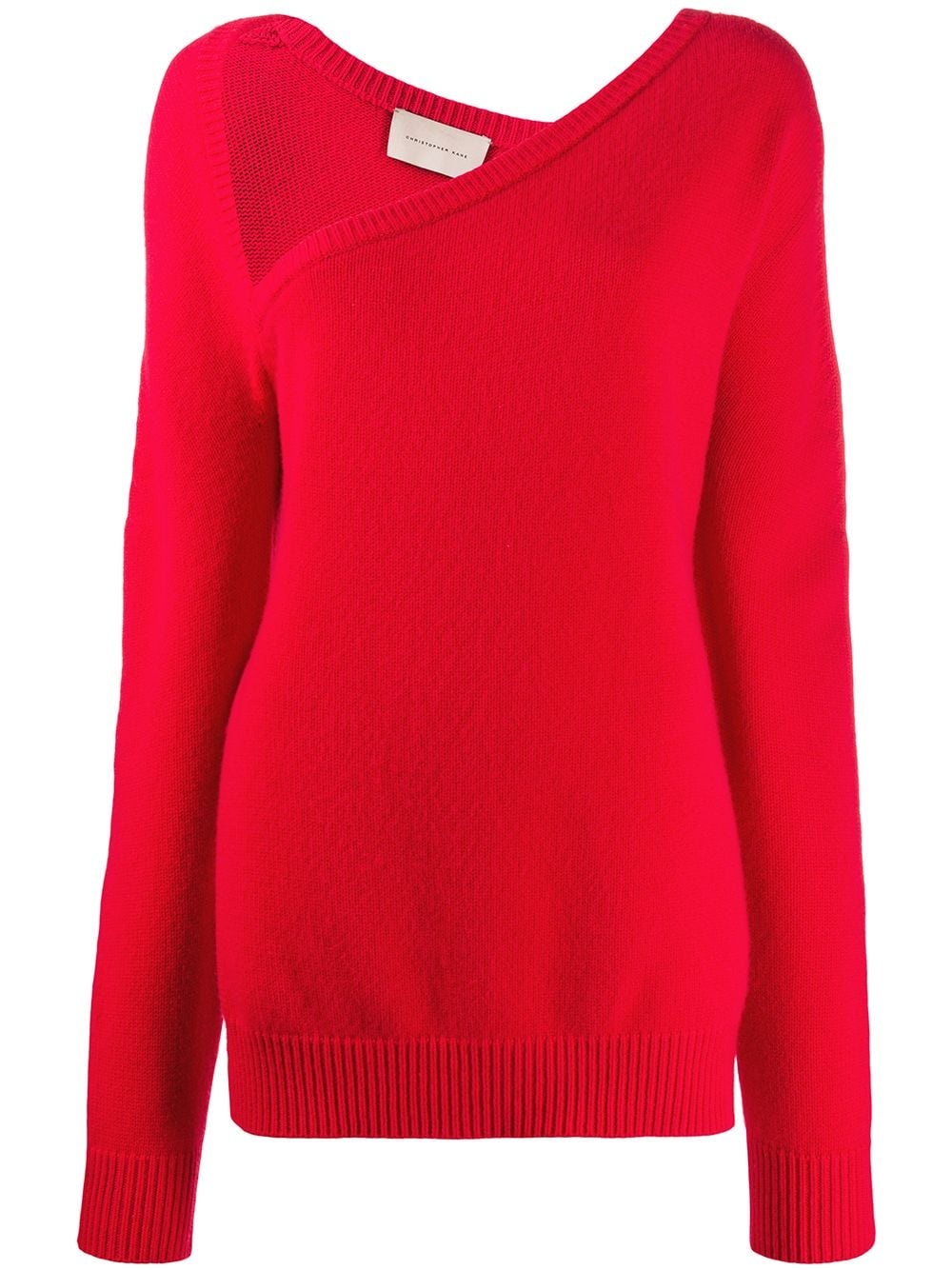 asymmetric neckline jumper - 1