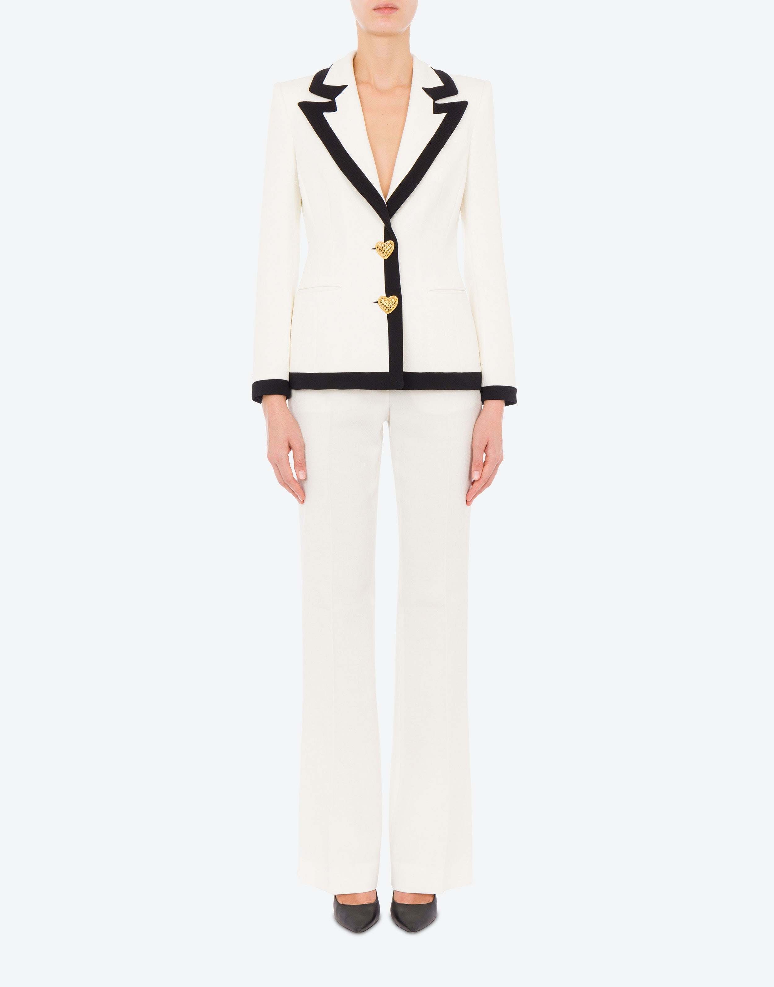 HEART BUTTONS STRETCH CRÊPE JACKET - 2
