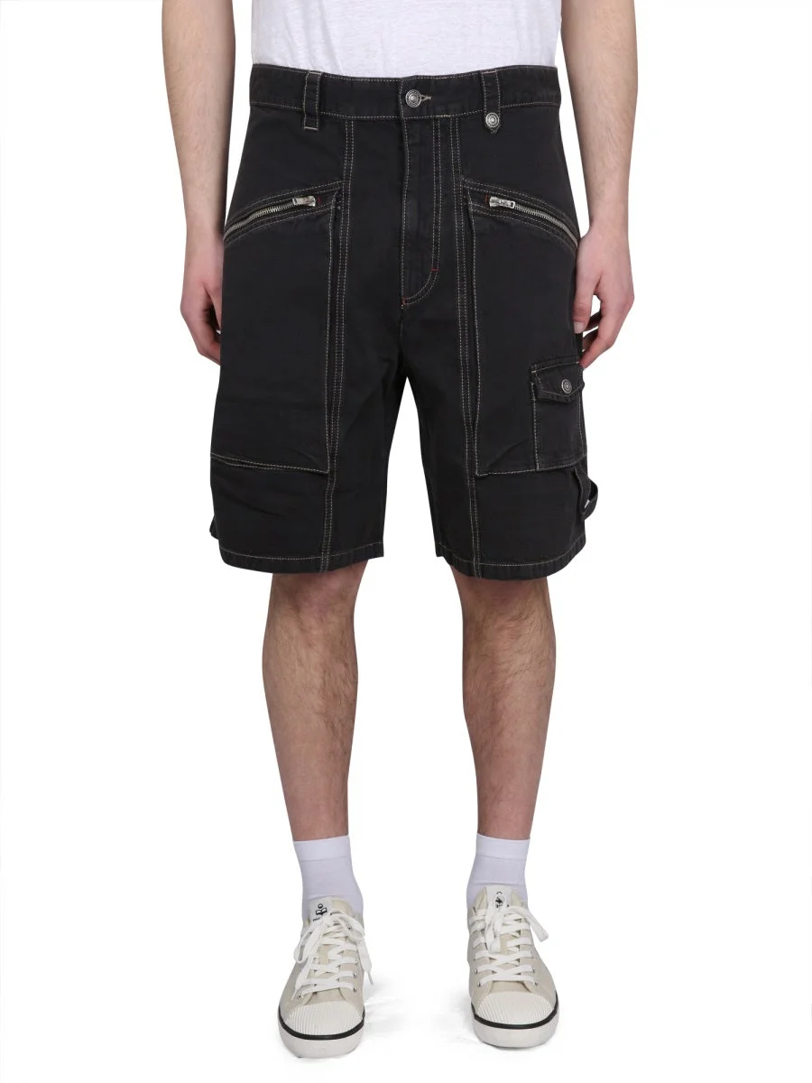 Marant Men Peio Denim Bermuda Shorts - 1
