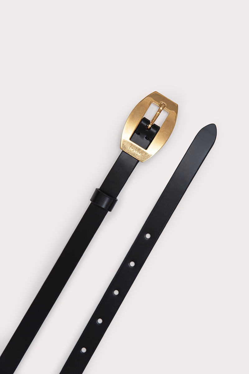 BY FAR Block Black Semi Patent Leather outlook