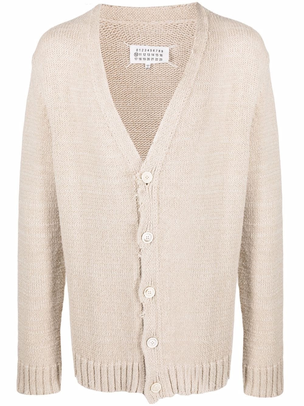 distressed knitted cardigan - 1