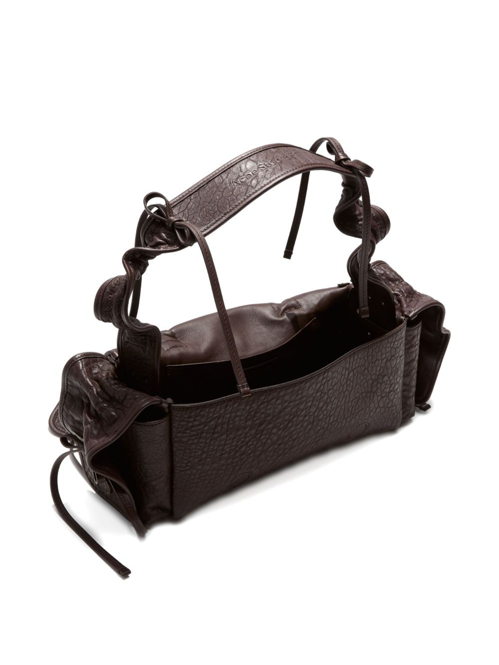 multi-pocket leather shoulder bag - 3