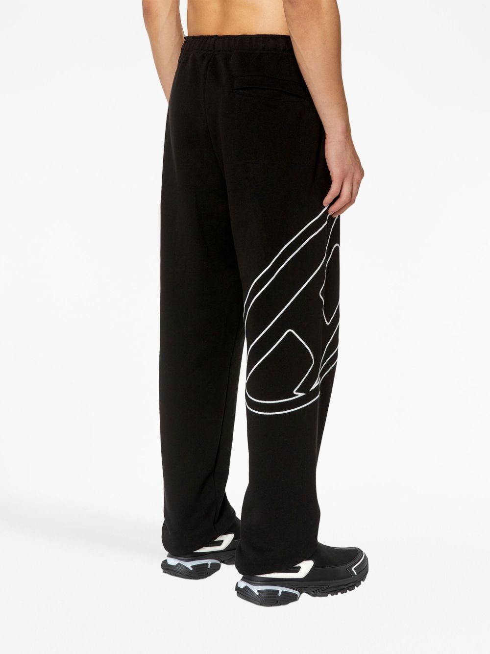 logo-embroidered cotton track pants - 3
