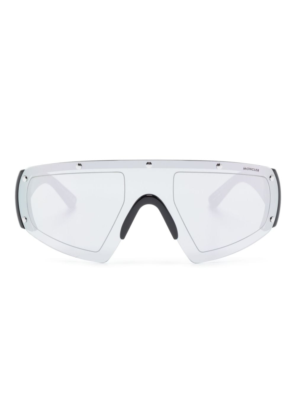 shield-frame mirrored sunglasses - 1