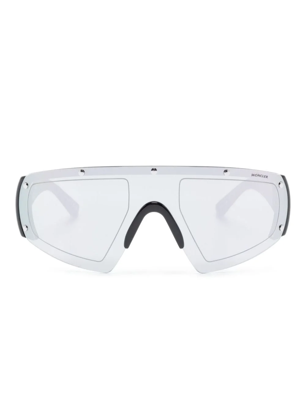 shield-frame mirrored sunglasses - 1