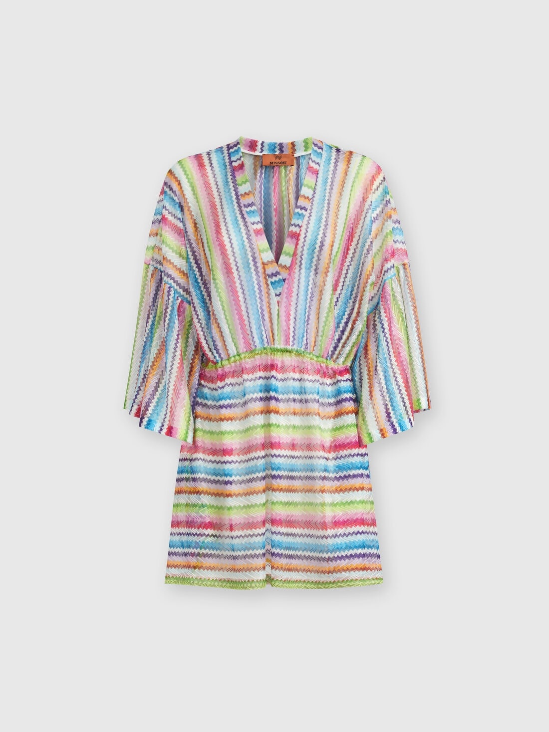 Kaftan short cover-up with zig zag print - 1