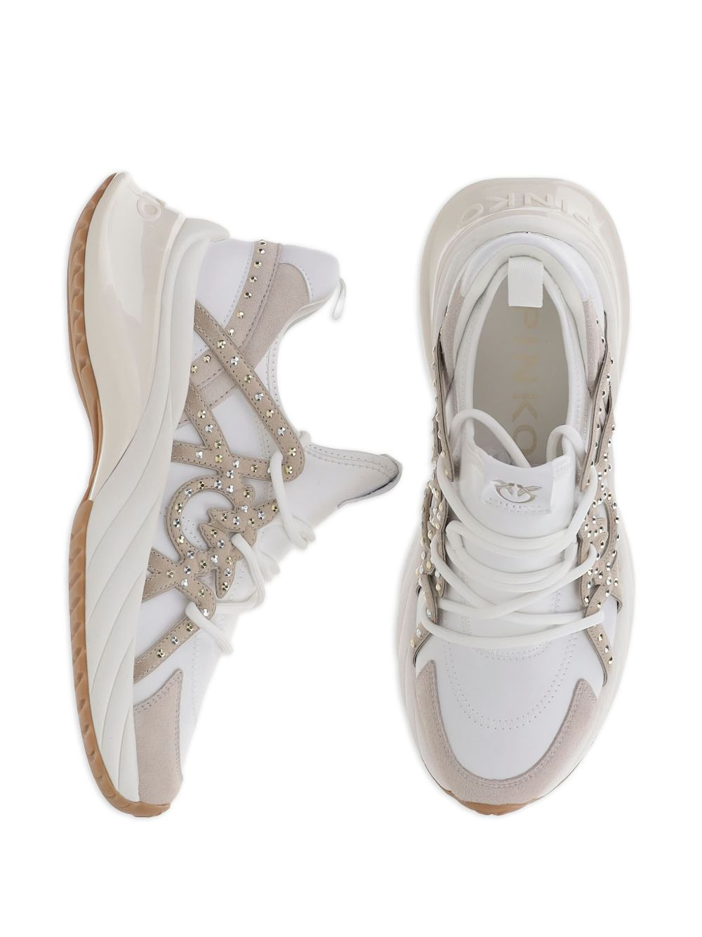 Ariel rhinestone-embellished lace-up sneakers - 4