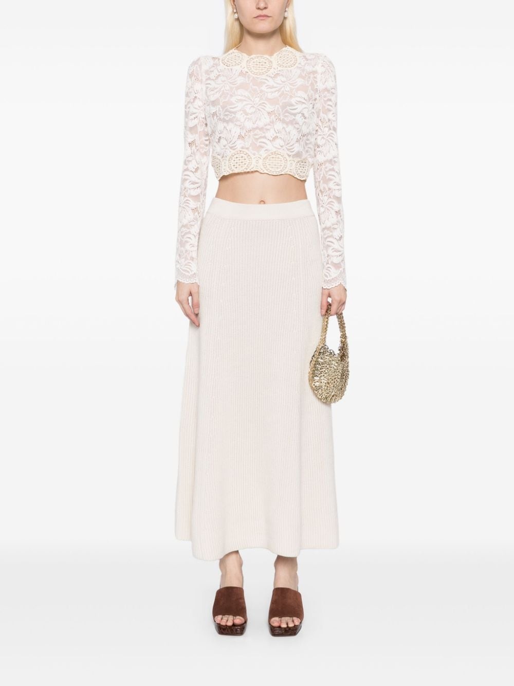 illustration paneled rib skirt - 2